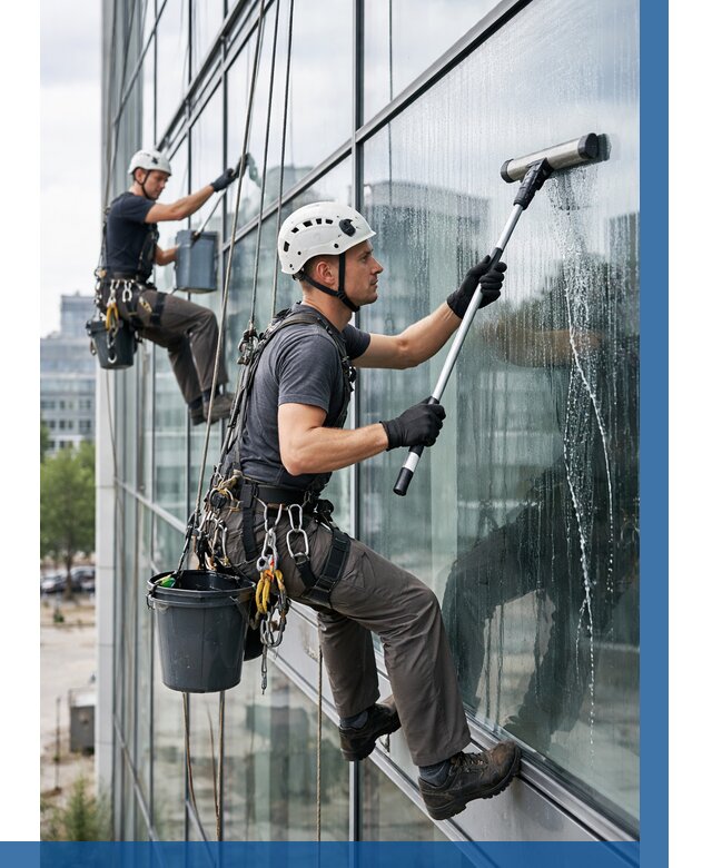 Мойка витражей альпинистами в Череповце от 715 р. под ключ|ВЫСОТНИК-Чрп