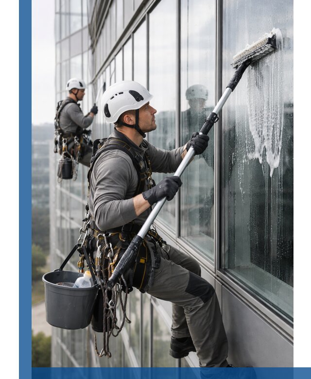 Высотная мойка сплошного остекления с выездом в Череповце