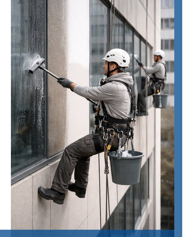 Мойка фасадов зданий в Череповце под ключ от 358 р. | ВЫСОТНИК-Чрп