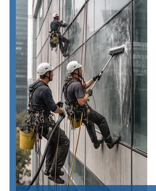 Профессиональная высотная мойка фасадов зданий в Череповце