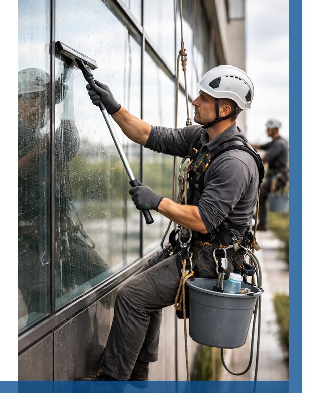 Мойка стеклянных фасадов в Череповце от 204 р. | ВЫСОТНИК-Чрп