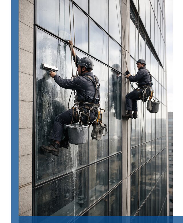 Профессиональная мойка стеклянных фасадов зданий в Череповце