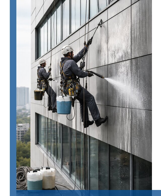 Профессиональная мойка вентилируемых фасадов в Череповце