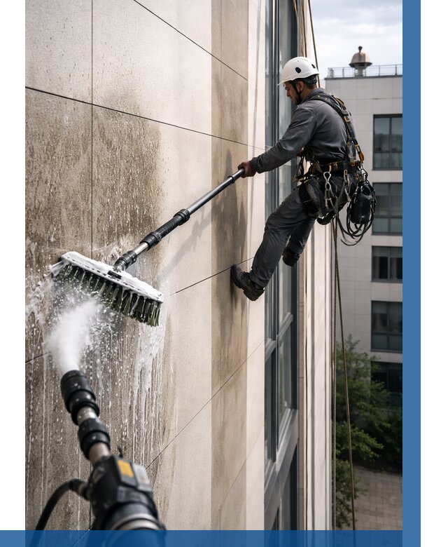 Мойка фасада из керамогранита в Череповце от 307 р. | ВЫСОТНИК-Чрп