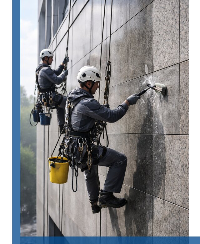 Профессиональная мойка фасада из керамогранита в Череповце