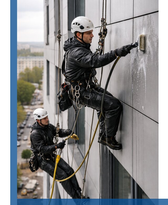 Профессиональная мойка фасада из композита в Череповце