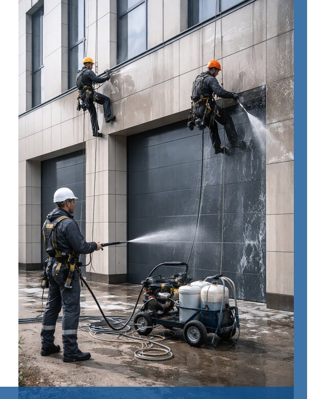 Послестроительная мойка фасада в Череповце от 307 р. | ВЫСОТНИК-Чрп