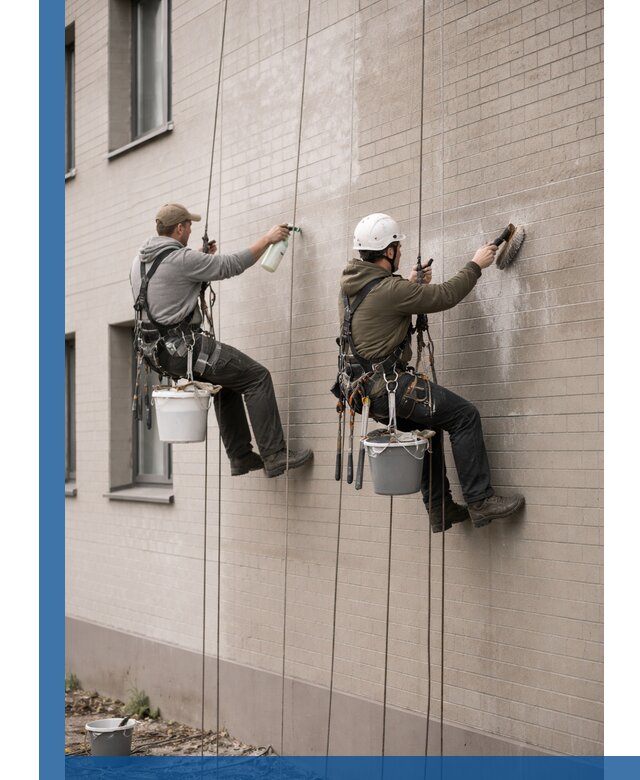Удаление высолов с фасада зданий в Череповце без повреждений и следов