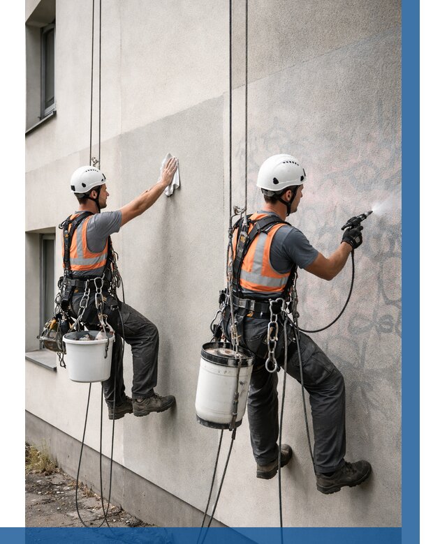 Антиграффити покрытие фасада в Череповце от 613 р. | ВЫСОТНИК-Чрп