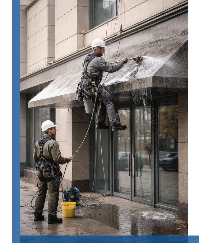 Профессиональная мойка козырьков и навесов в Череповце