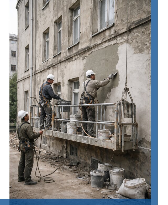 Капитальный ремонт фасада в Череповце от 4293 р. | ВЫСОТНИК-Чрп