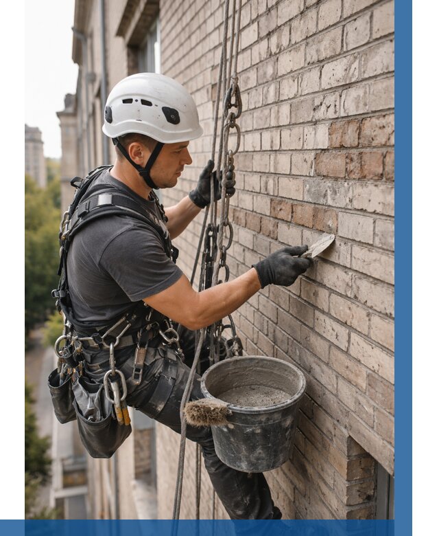 Ремонт кирпичной кладки фасада в Череповце от 1840 р. | ВЫСОТНИК-Чрп