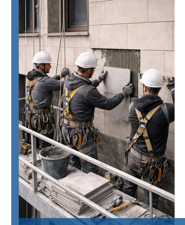 Ремонт облицовки фасада плиткой в Череповце с гарантией