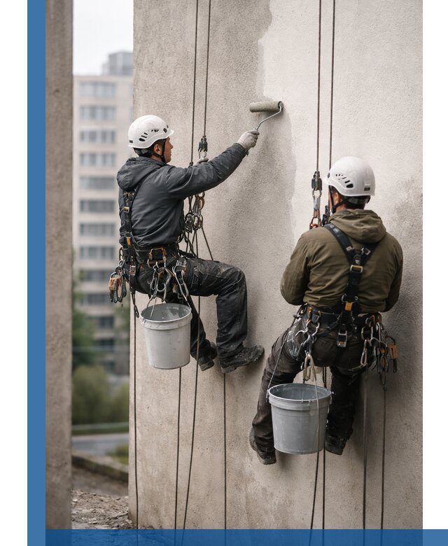 Покраска фасадов высотными альпинистами в Череповце с гарантией