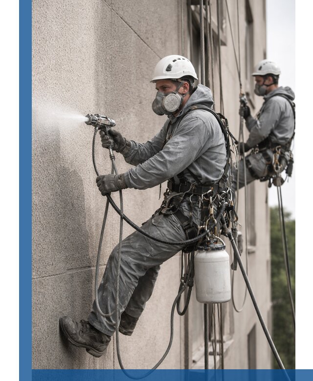 Безвоздушная покраска фасадов зданий в Череповце профессионально