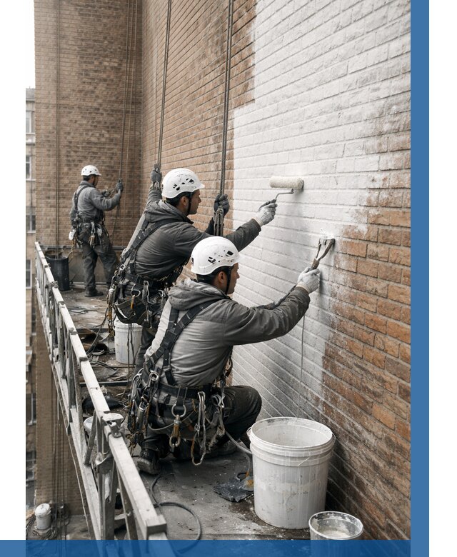 Покраска кирпичного фасада в Череповце от 358 р. | ВЫСОТНИК-Чрп