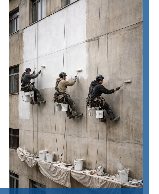 Покраска бетонного фасада в Череповце от 358 р за м2 | ВЫСОТНИК-Чрп