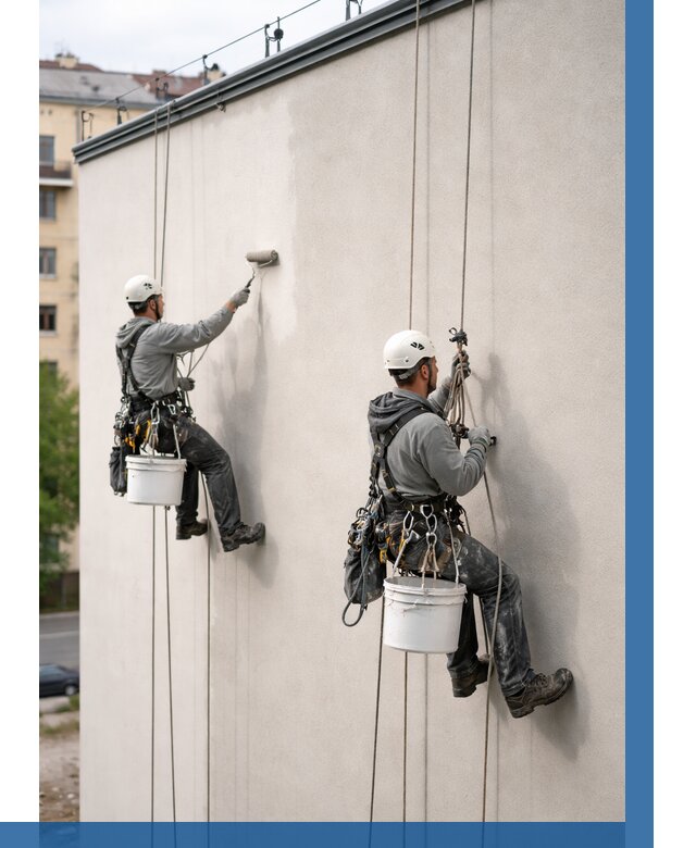 Покраска оштукатуренного фасада в Череповце от 327 р. | ВЫСОТНИК-Чрп