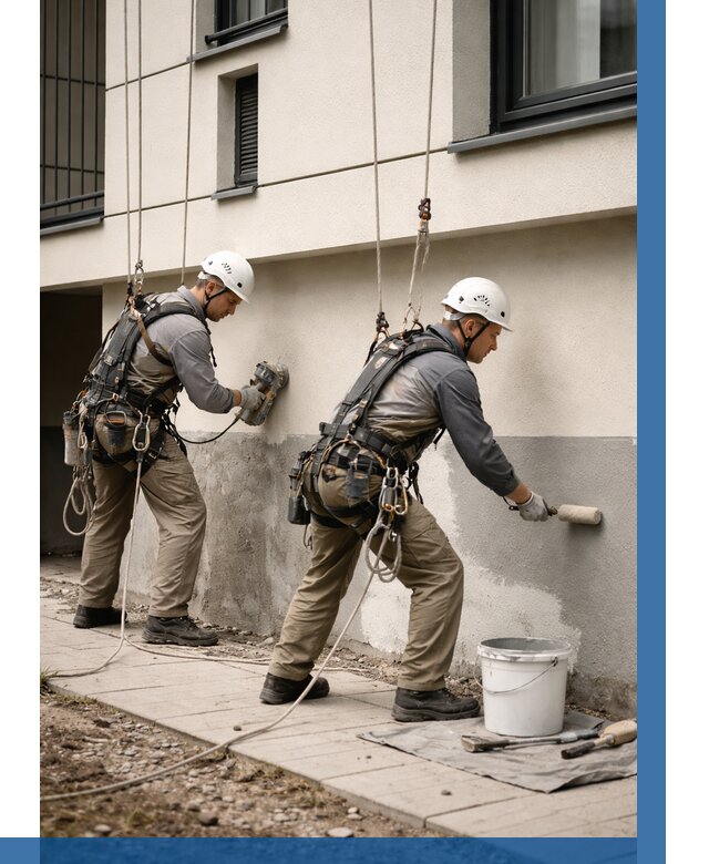 Окраска цоколя здания в Череповце от 460 р. под ключ | ВЫСОТНИК-Чрп