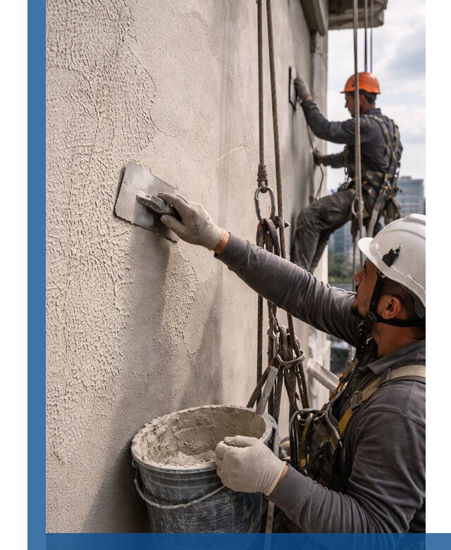 Декоративная штукатурка фасада с утеплением и защитой в Череповце