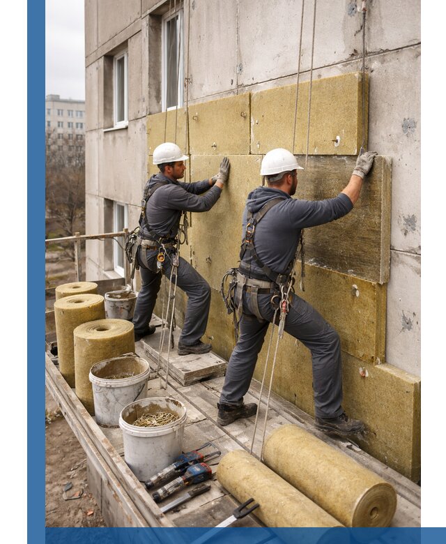 Утепление фасада минватой в Череповце под ключ с гарантией