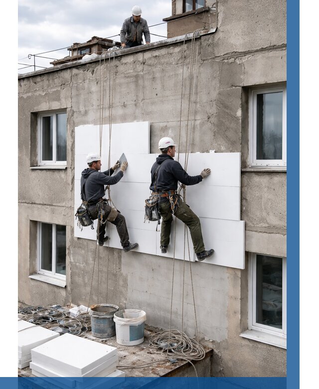 Утепление фасада пенополистиролом в Череповце от 1840 р. | ВЫСОТНИК-Чрп