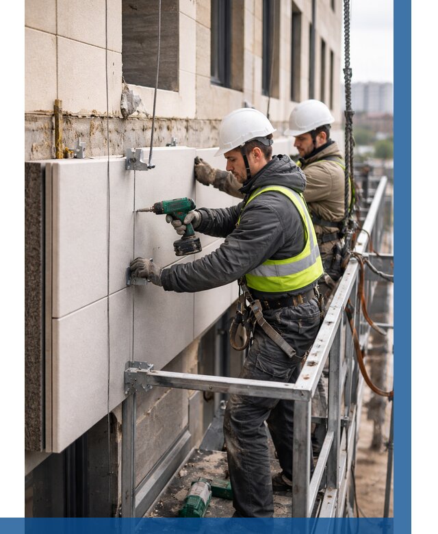 Монтаж фасадных термопанелей в Череповце от 1533 р. | ВЫСОТНИК-Чрп