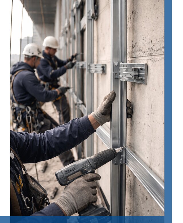 Монтаж подсистемы вентфасада в Череповце от 869 р. | ВЫСОТНИК-Чрп