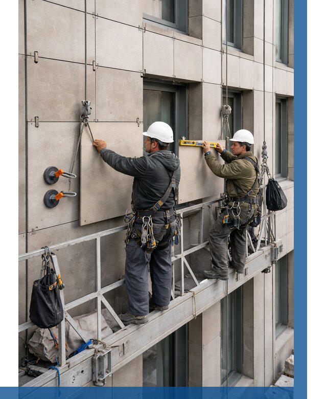 Монтаж керамогранита на фасад в Череповце от 2555 р. | ВЫСОТНИК-Чрп