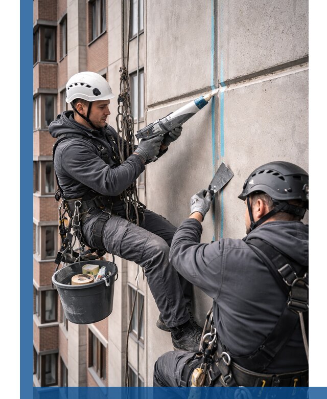 Вторичная герметизация швов фасада и кровли в Череповце