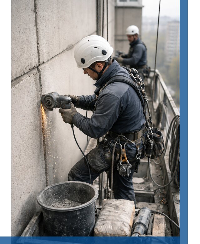 Штробление межпанельных швов в Череповце от 1227 р. | ВЫСОТНИК-Чрп
