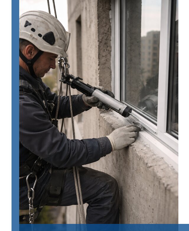 Герметизация оконных швов снаружи в Череповце профессионально