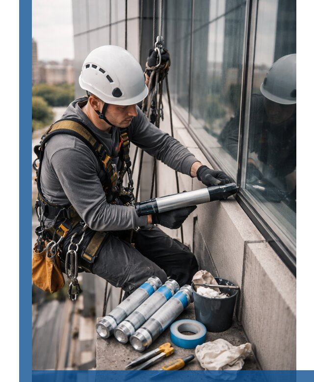 Герметизация стыков витража в Череповце для герметичных фасадов