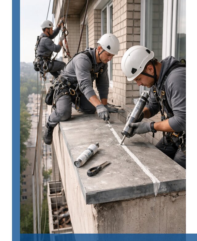 Герметизация балконного козырька в Череповце профессионально