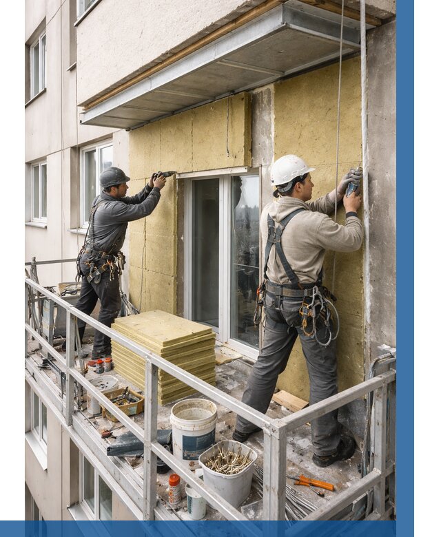 Утепление балкона снаружи в Череповце от 1635 р. под ключ ВЫСОТНИК-Чрп