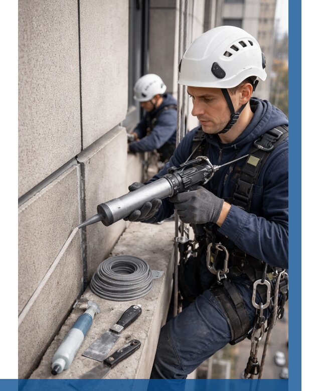 Герметизация деформационных швов фасада в Череповце от 715 | ВЫСОТНИК-Чрп