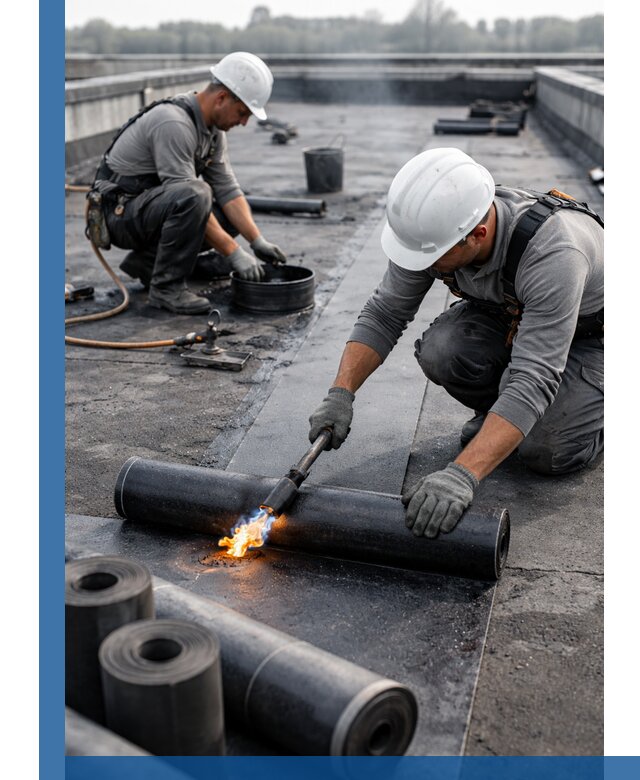 Ремонт рулонной кровли в Череповце герметизация и восстановление