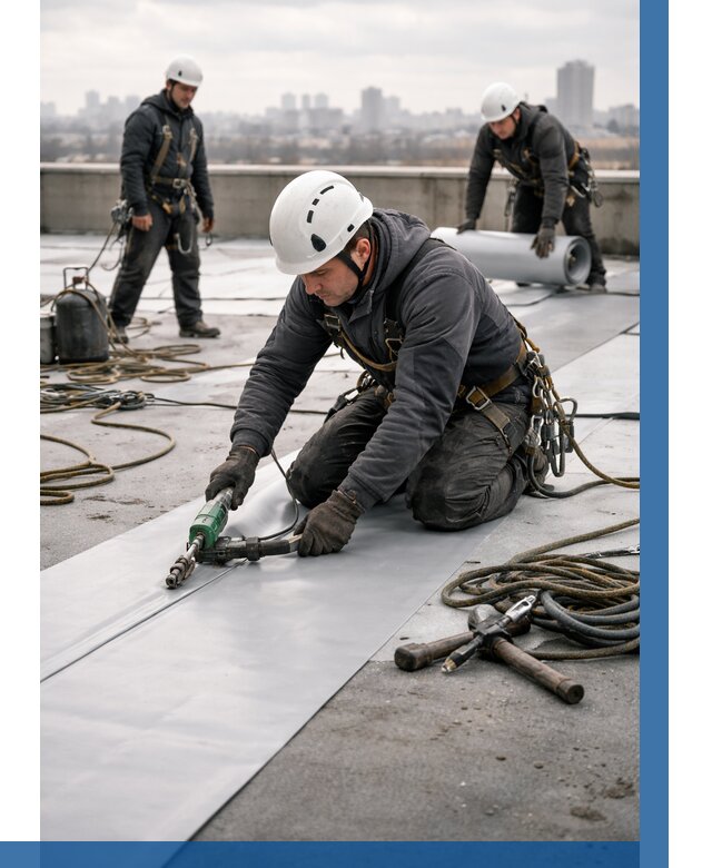 Ремонт мембранной кровли в Череповце от 1840 р./м2 | ВЫСОТНИК-Чрп