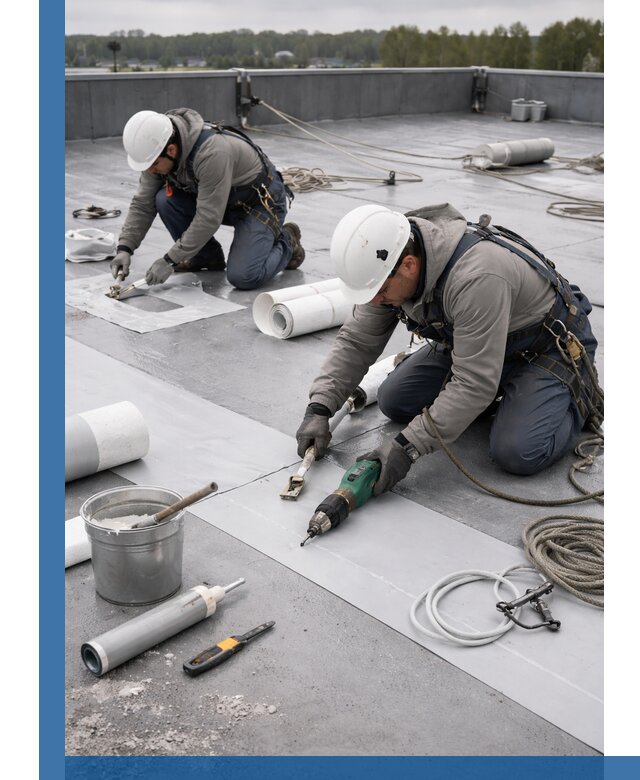 Ремонт мембранной кровли в Череповце качественно и с гарантией