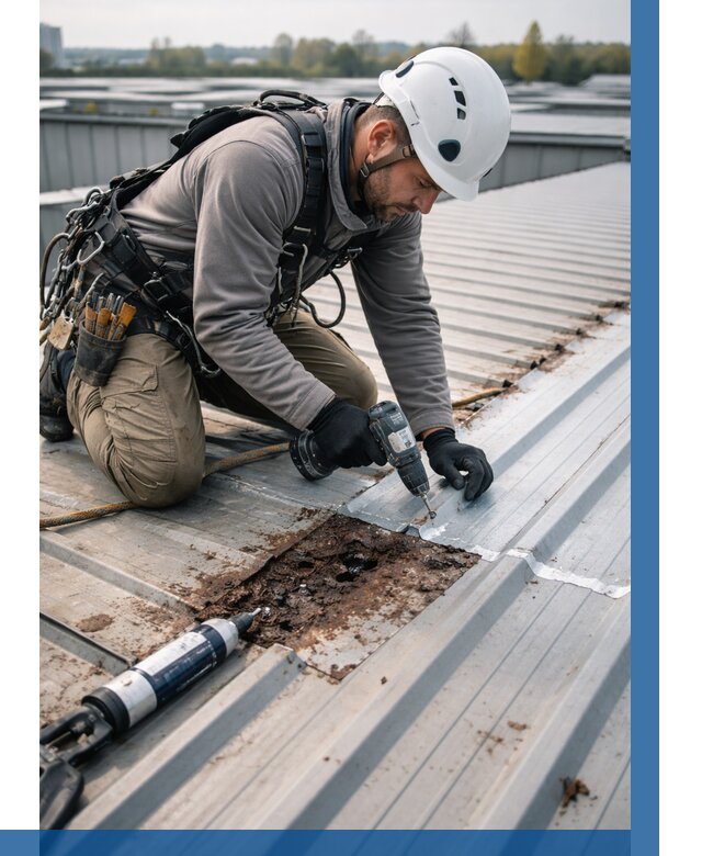 Ремонт профнастила на кровле в Череповце от 715 р. | ВЫСОТНИК-Чрп