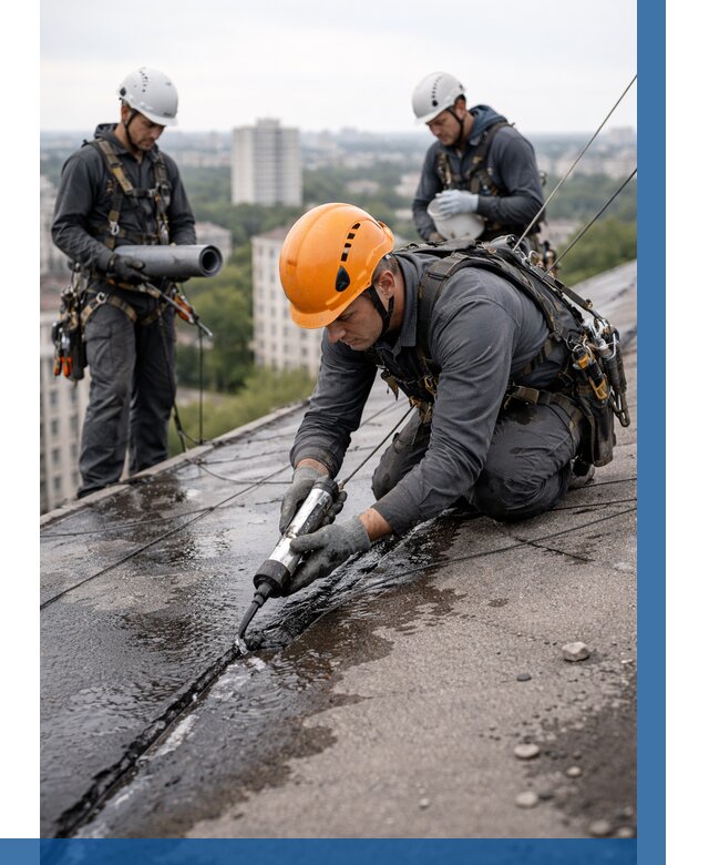 Устранение протечек кровли в Череповце от 12265 р. | ВЫСОТНИК-Чрп