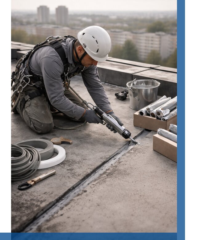 Герметизация швов кровли в Череповце от 460 р./м2 | ВЫСОТНИК-Чрп