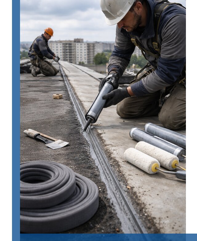 Герметизация швов кровли в Череповце с гарантией герметичности