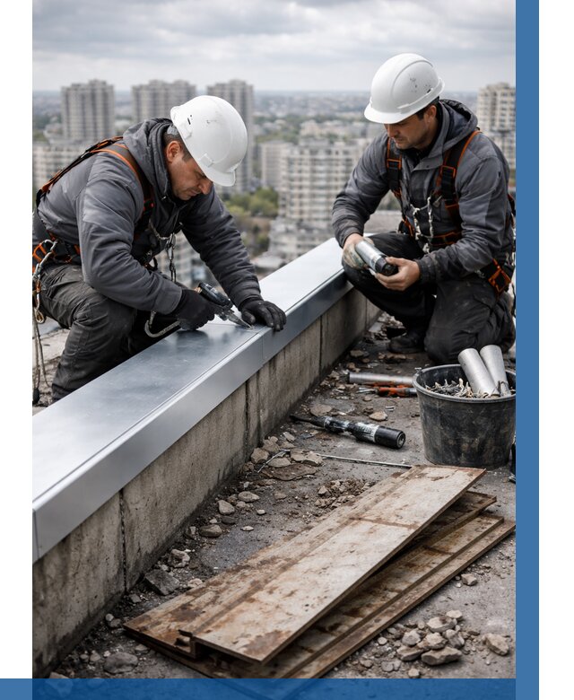 Замена парапетных крышек под ключ в Череповце от 1227 р. | ВЫСОТНИК-Чрп