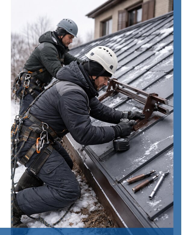 Монтаж снегозадержателей в Череповце от 460 р. | ВЫСОТНИК-Чрп