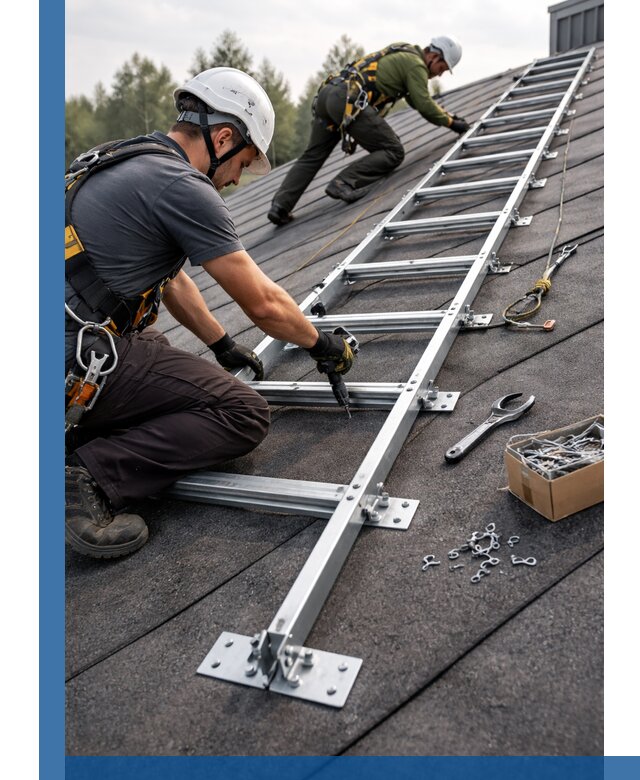 Профессиональный монтаж кровельной лестницы в Череповце под ключ