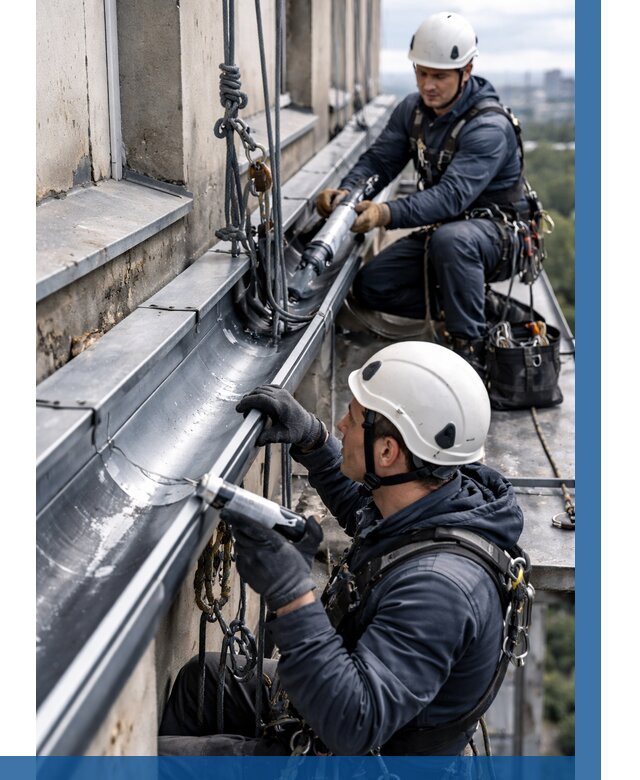 Ремонт водосточных желобов в Череповце от 6644 р. | ВЫСОТНИК-Чрп