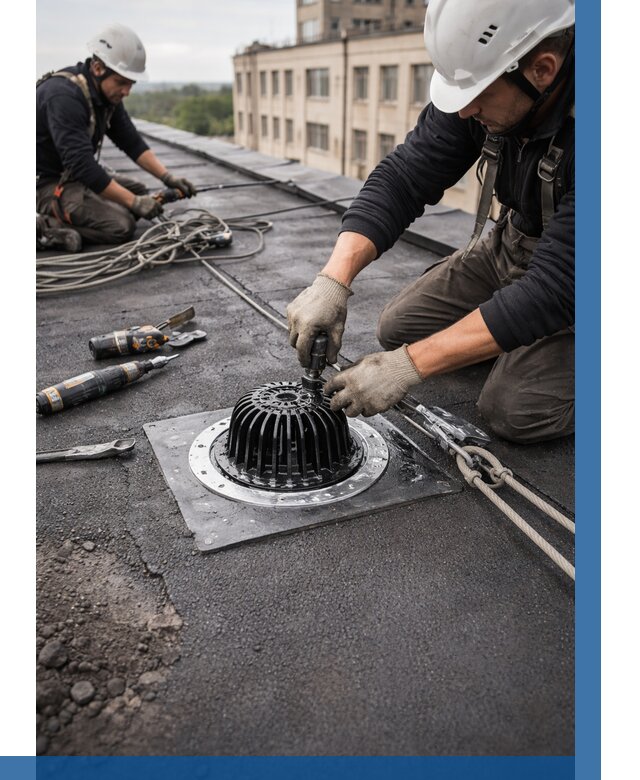 Установка водосточных воронок в Череповце цена от 3577 р. | ВЫСОТНИК-Чрп