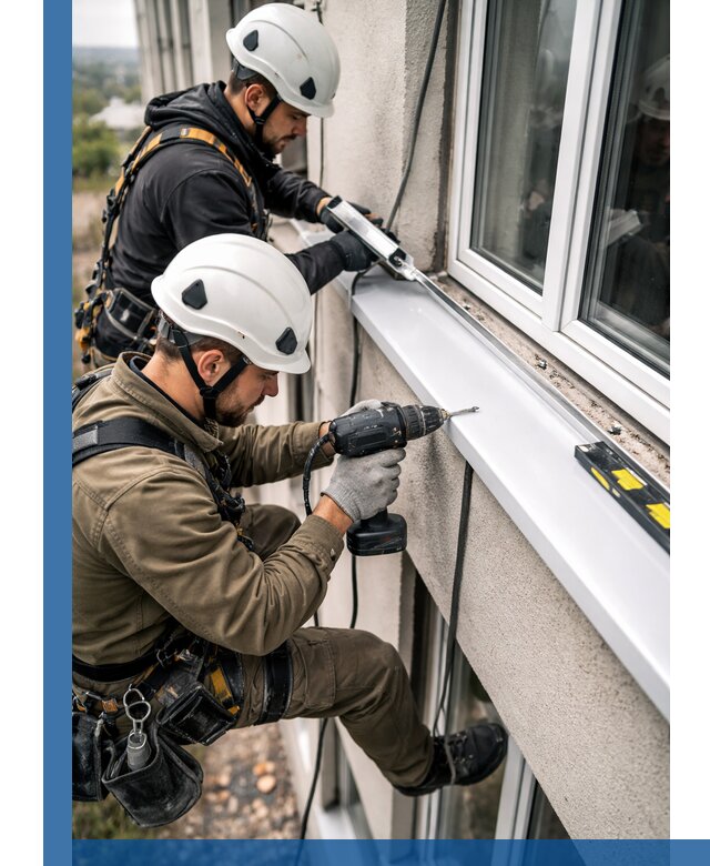 Профессиональный монтаж оконных отливов и отведения воды в Череповце