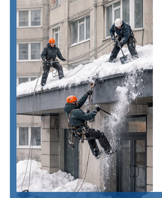 Безопасная очистка навесов от снега в Череповце круглогодично